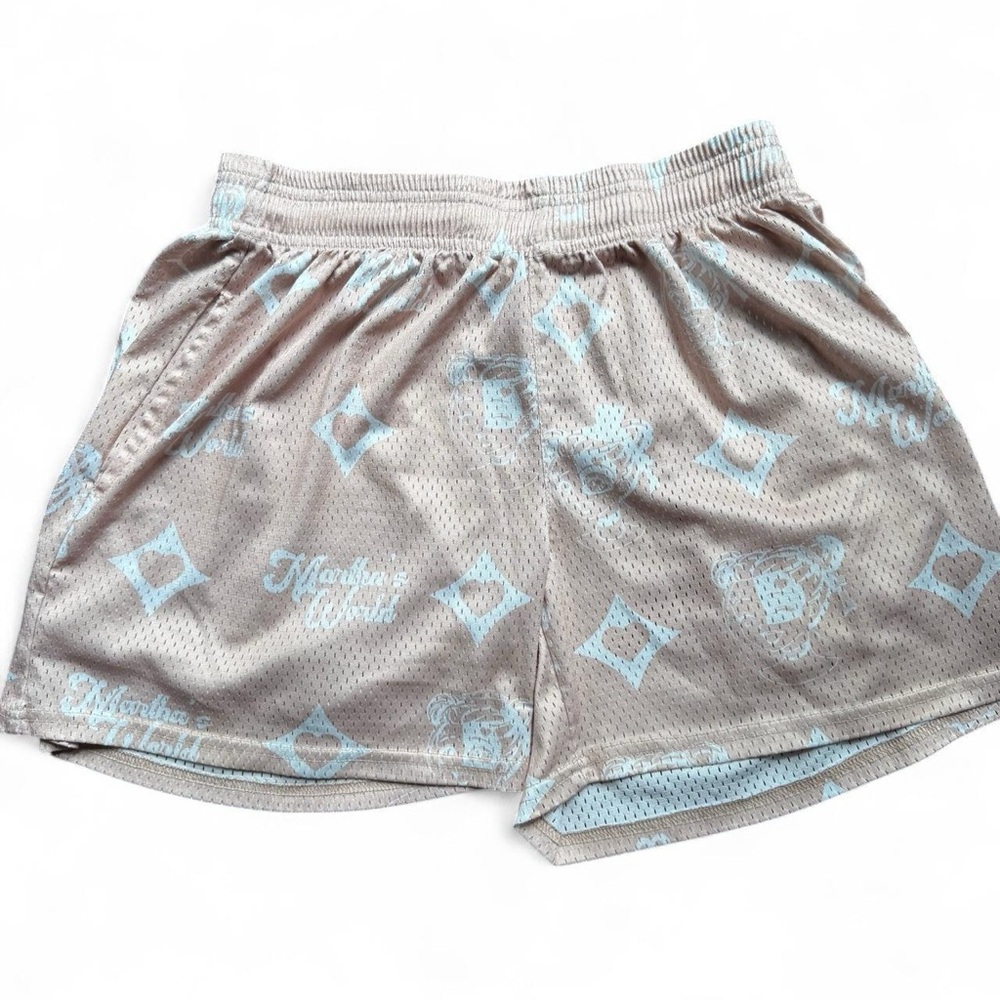 Martha’s World light pink mesh printed shorts
